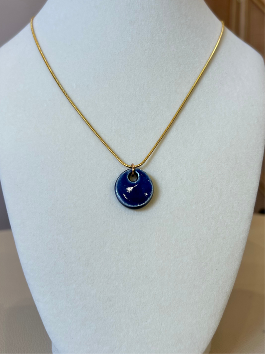 Deep Blue Circle Pendant