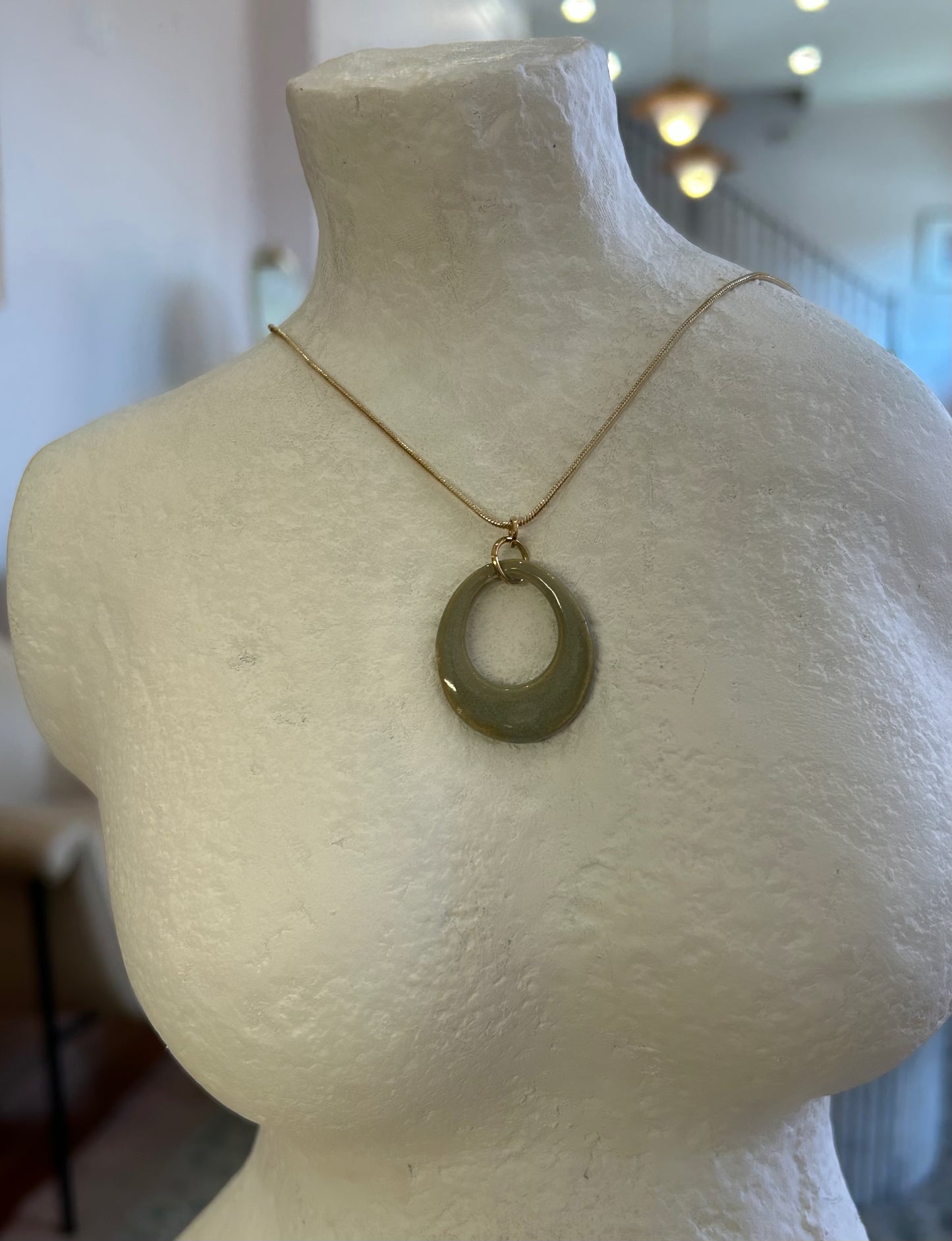 Signature Circle Pendant in Green