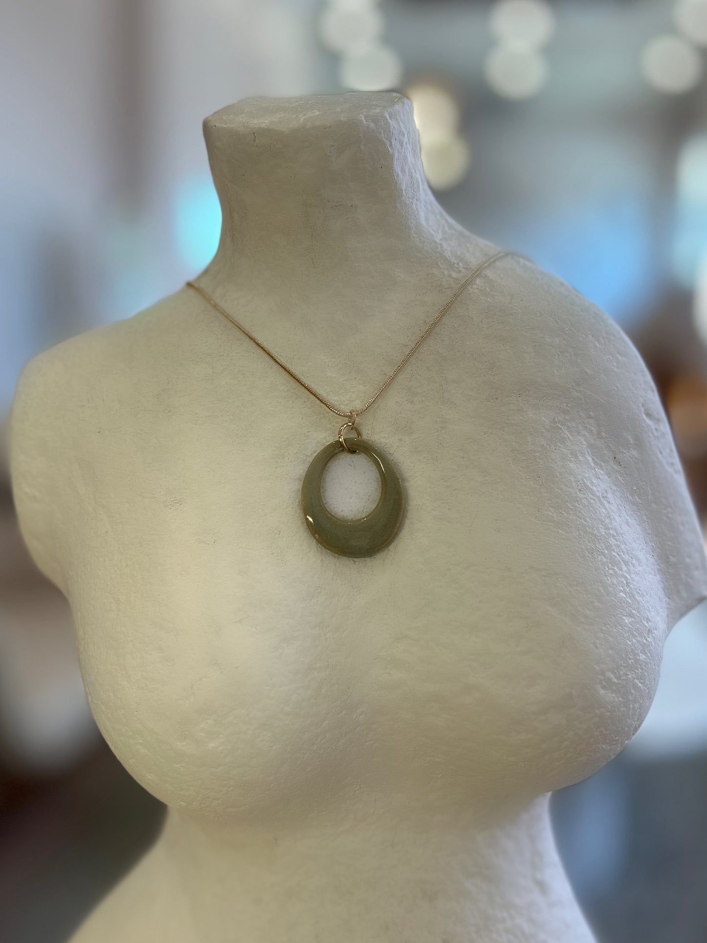 Signature Circle Pendant in Green