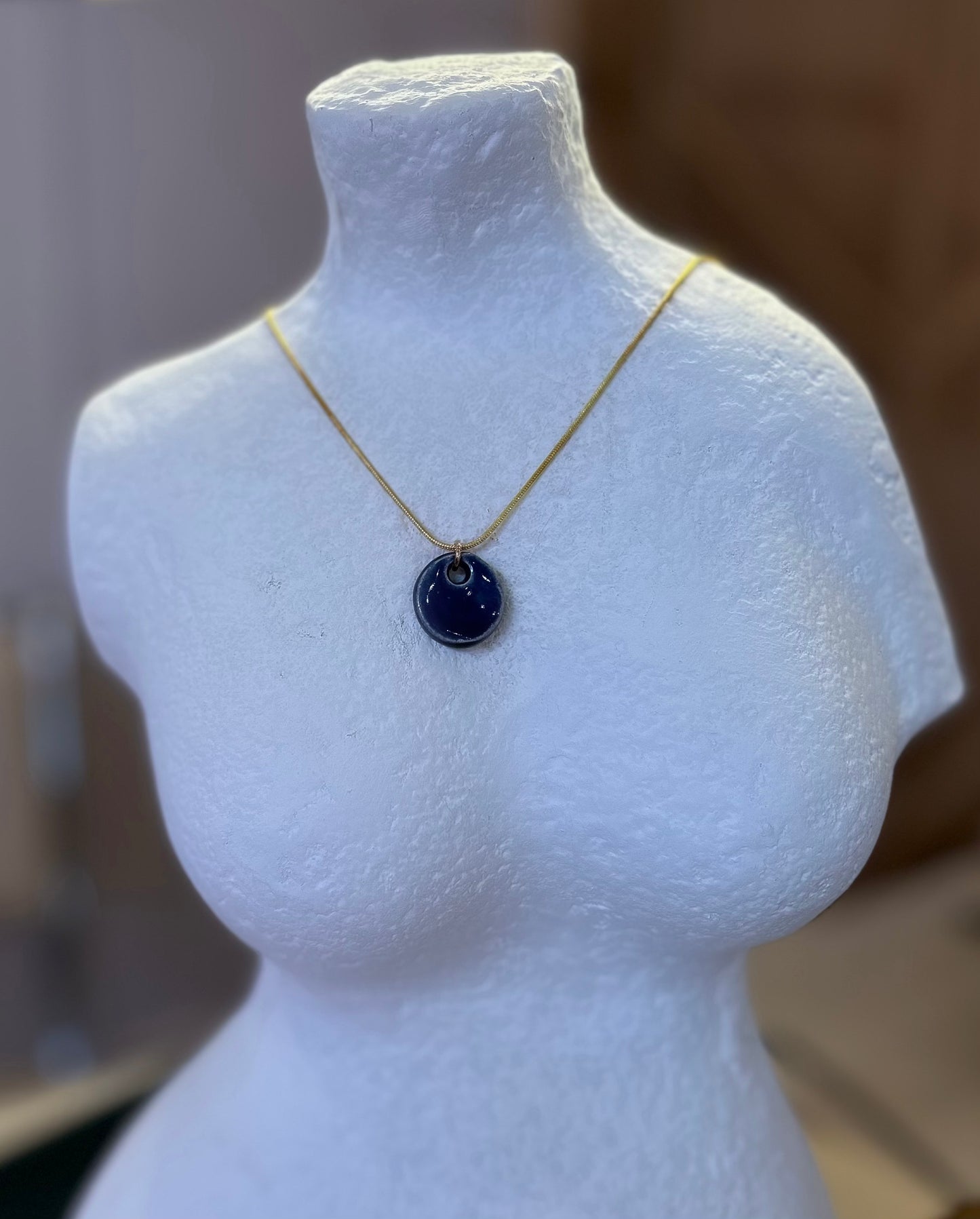 Deep Blue Circle Pendant