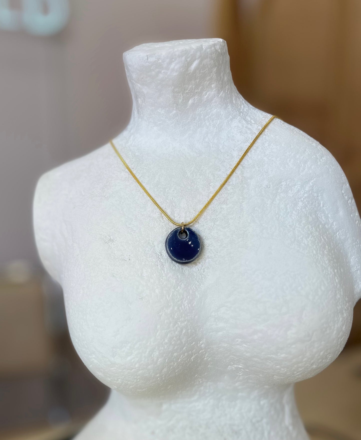 Deep Blue Circle Pendant