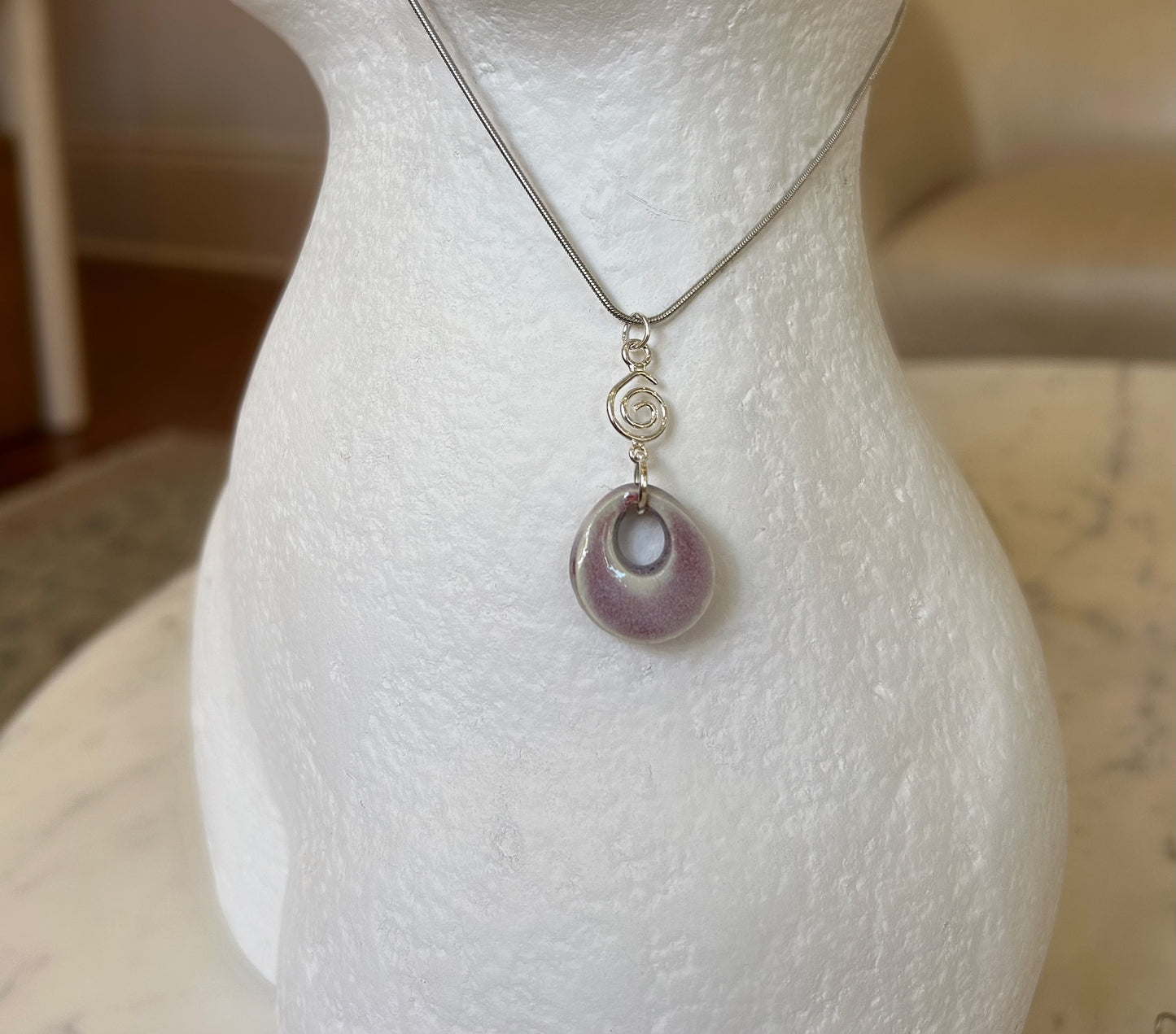 Spiral Purple Shell Pendant