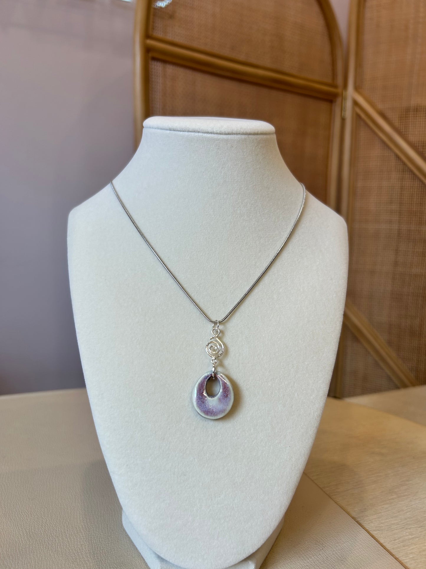 Spiral Purple Shell Pendant