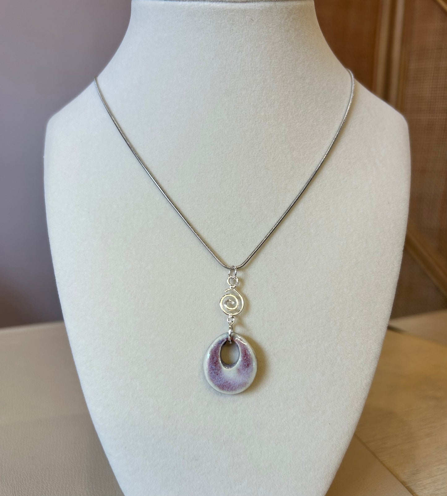 Spiral Purple Shell Pendant