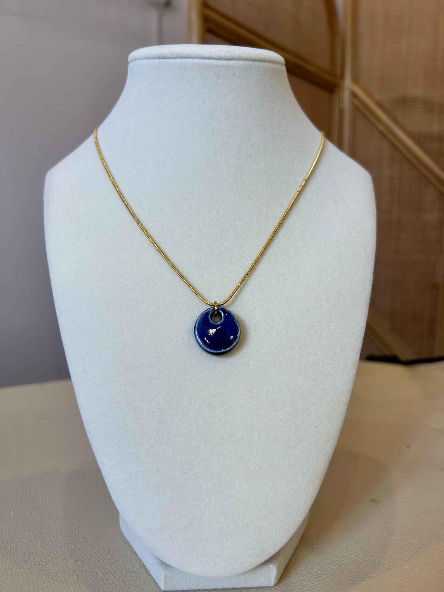 Deep Blue Circle Pendant