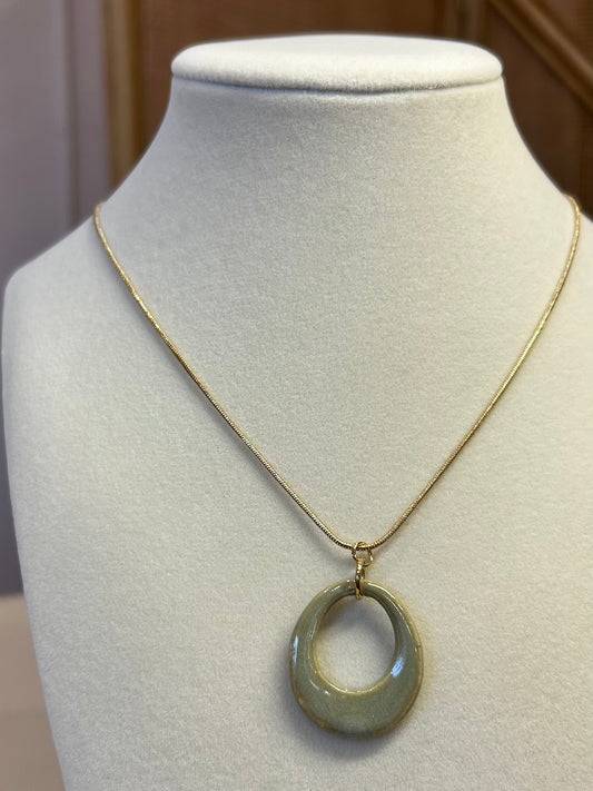 Signature Circle Pendant in Green