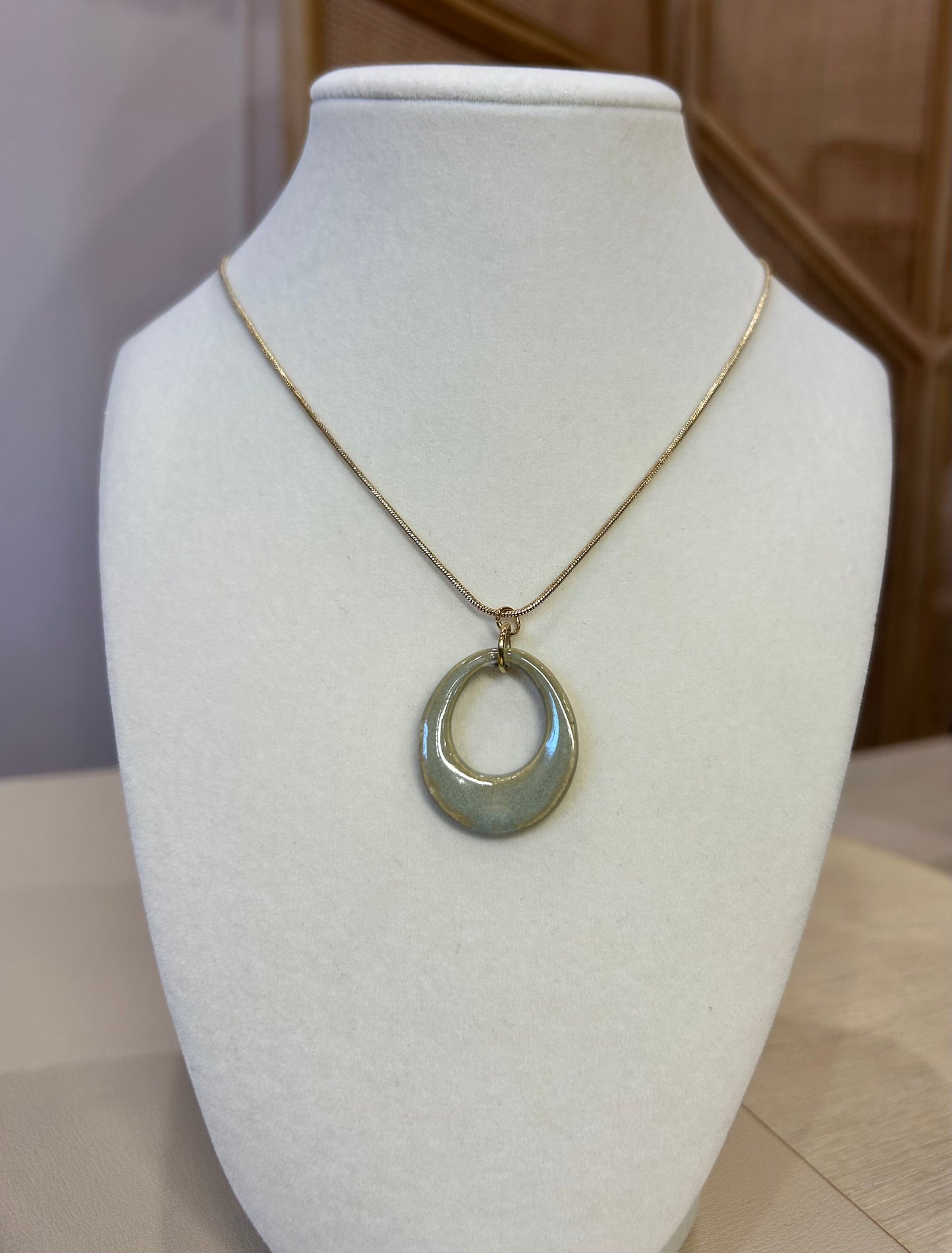 Signature Circle Pendant in Green