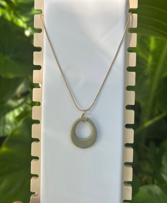 Signature Circle Pendant in Green