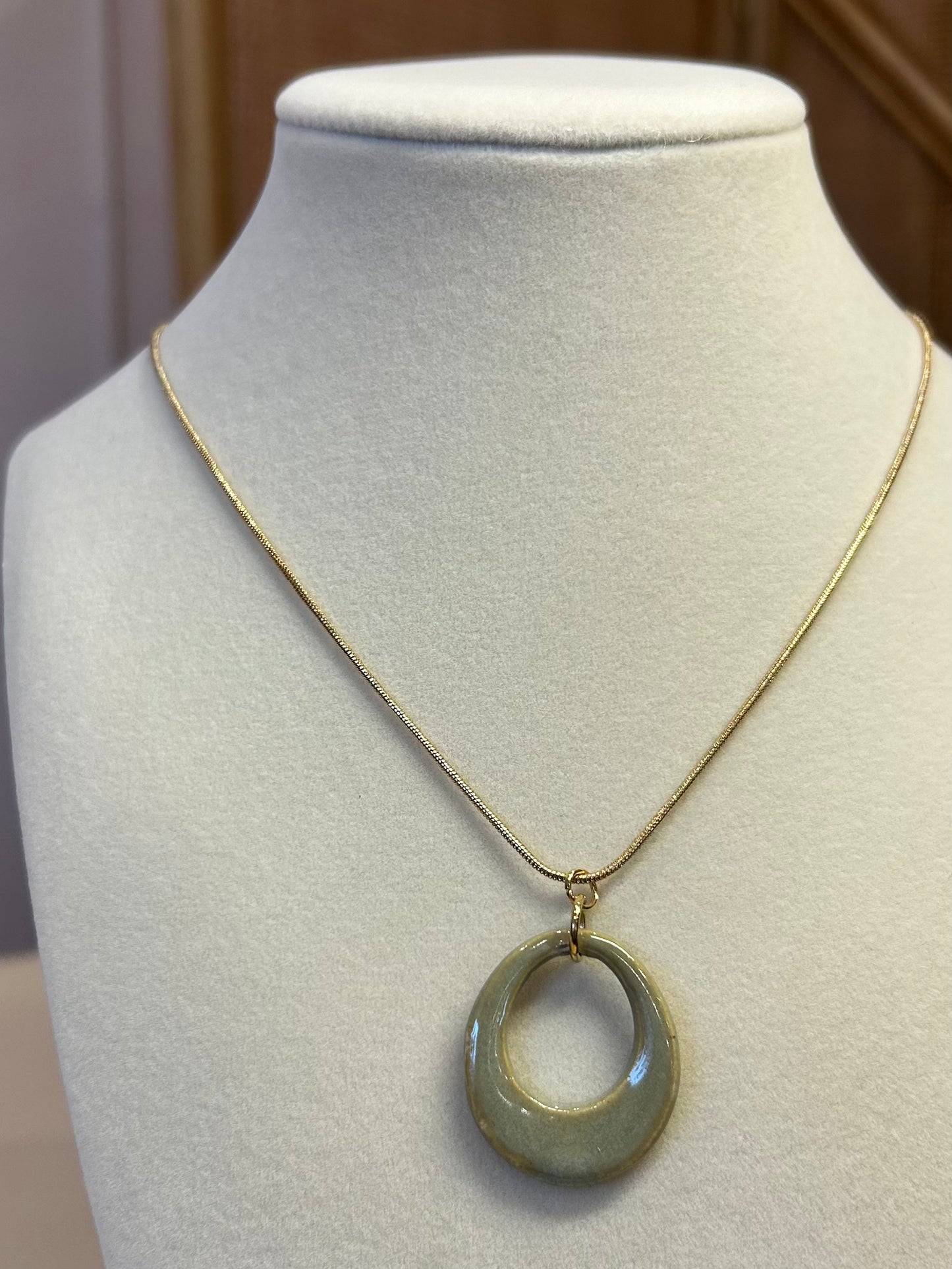 Signature Circle Pendant in Green